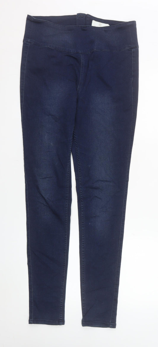 Pieces Womens Blue High Waist Jegging Size L Slim Fit Denim Jeans