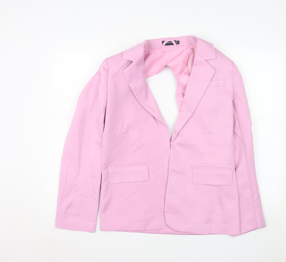 PrettyLittleThing Women Pink Blazer Jacket UK 6 Slim Fit Lined Polyester