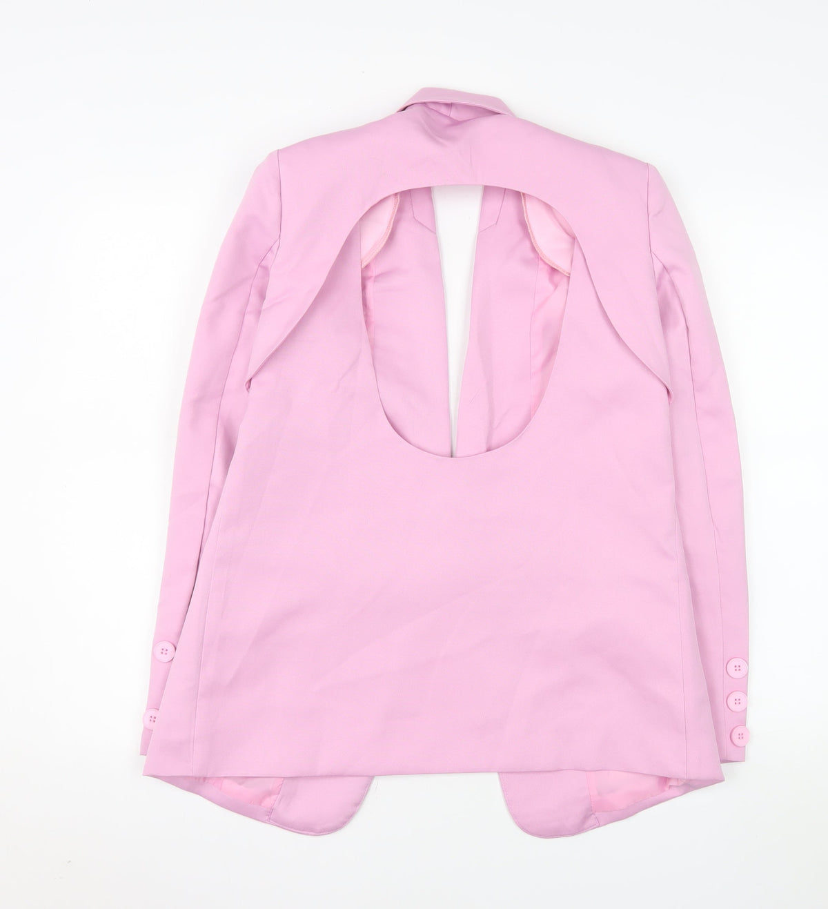 PrettyLittleThing Women Pink Blazer Jacket UK 6 Slim Fit Lined Polyester