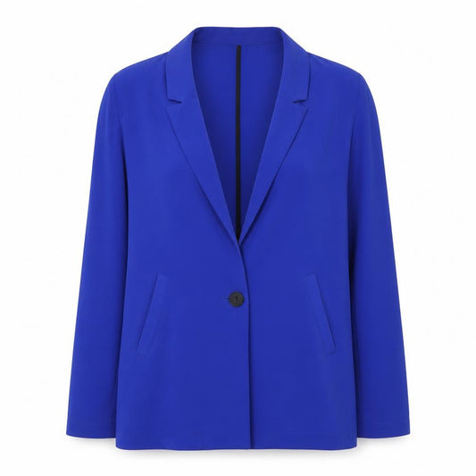Bershka Women Blue Regular Fit Single-Breasted Blazer Size 12