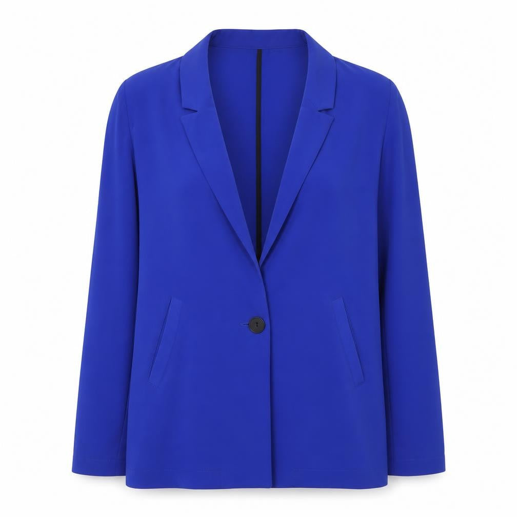 Bershka Women Blue Regular Fit Single-Breasted Blazer Size 12