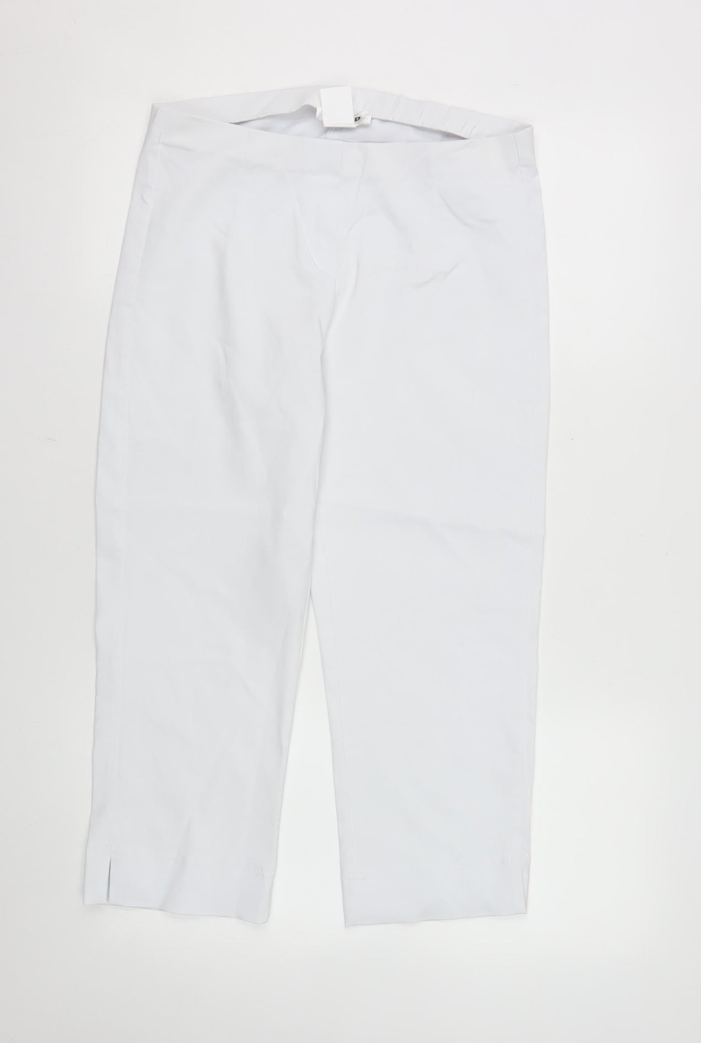 Gerard Womens White Cropped Rayon Blend Elastic Waist Trousers Size 10