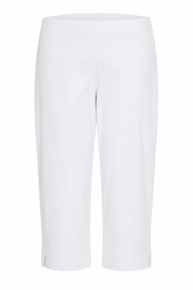 Gerard Womens White Cropped Rayon Blend Elastic Waist Trousers Size 10