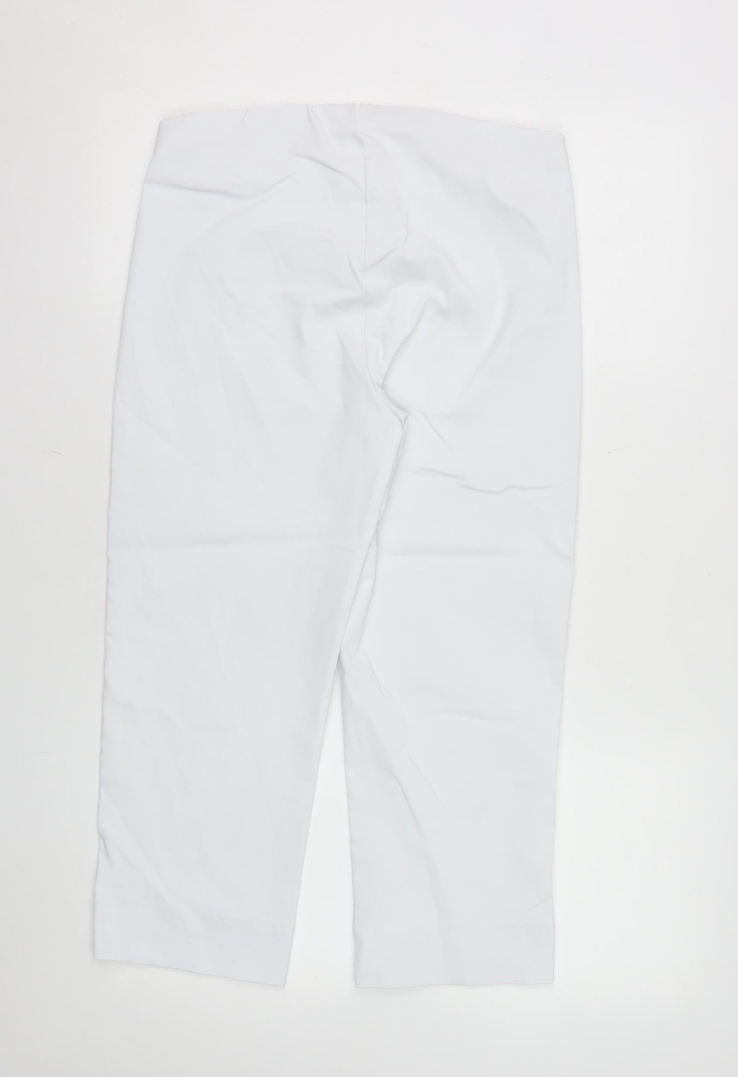 Gerard Womens White Cropped Rayon Blend Elastic Waist Trousers Size 10
