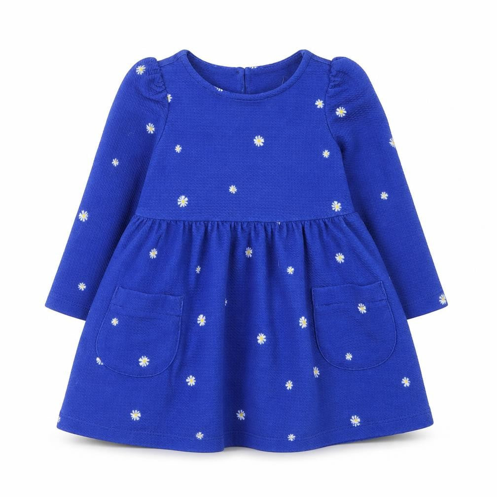 St. Bernard for Dunnes Stores Blue Floral Long Sleeve Baby Dress 6-9 Months