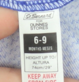 St. Bernard for Dunnes Stores Blue Floral Long Sleeve Baby Dress 6-9 Months