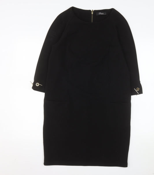 Peruzzi Women's Black Knee Length Sheath Dress Size 10