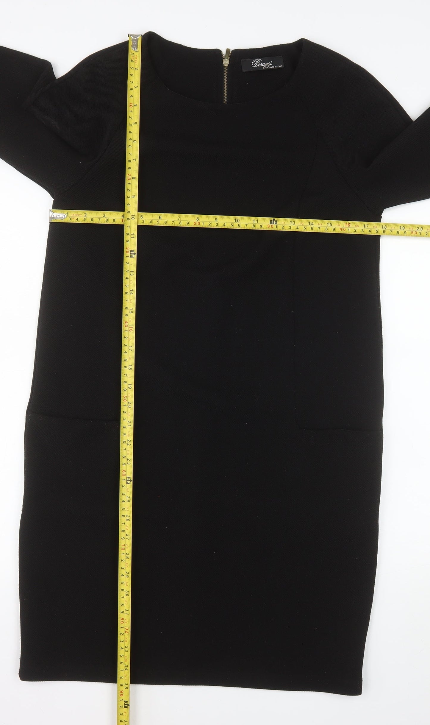 Peruzzi Women's Black Knee Length Sheath Dress Size 10
