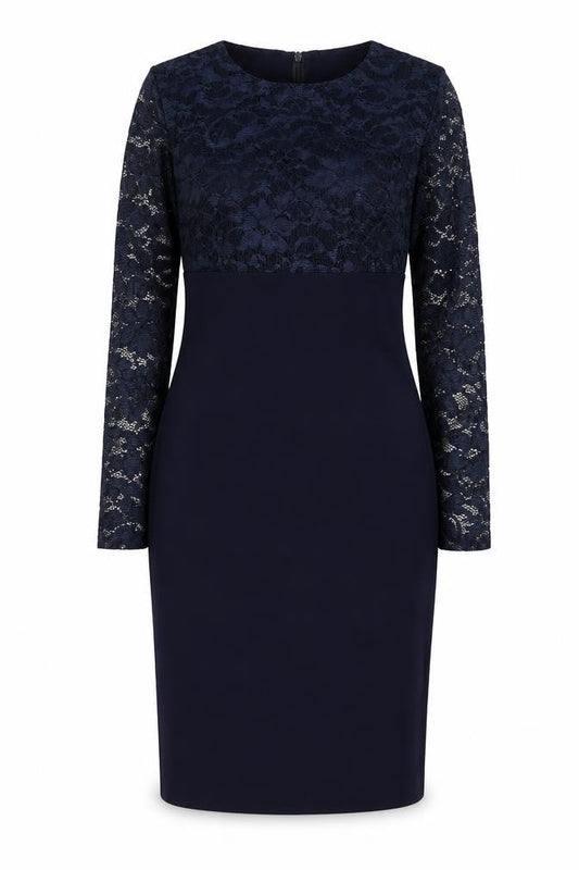 Goddess London Women Blue Lace Long Sleeve Sheath Dress Size 12