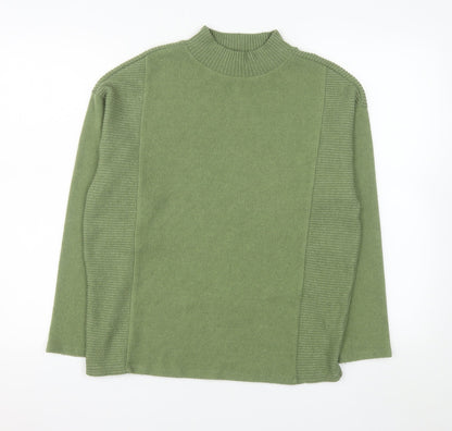 Additional front view of Dunnes Women’s Green Mock Neck Long Sleeve jumper, size S