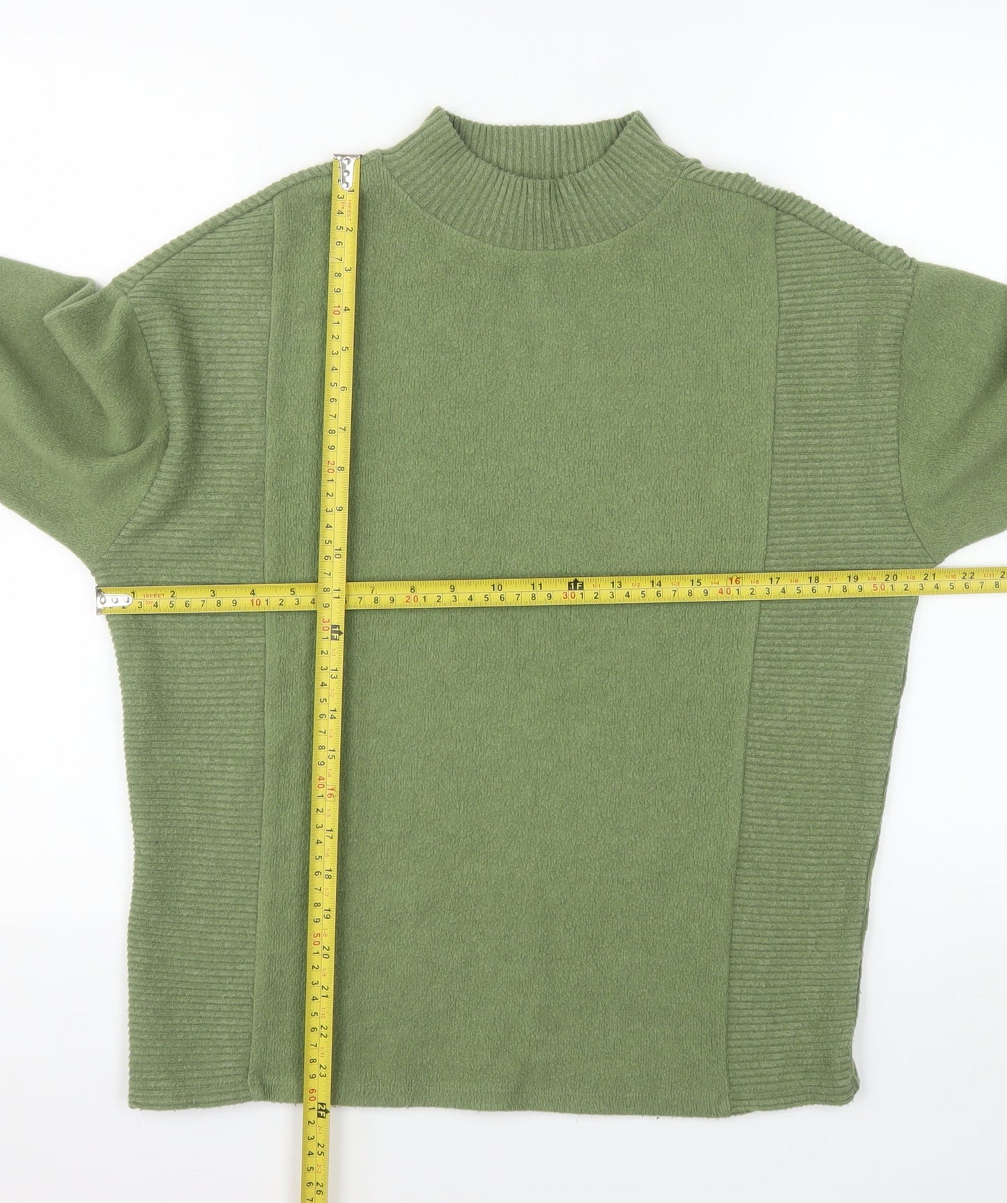 Dunnes Women’s Green Mock Neck Long Sleeve Pullover Jumper Size S