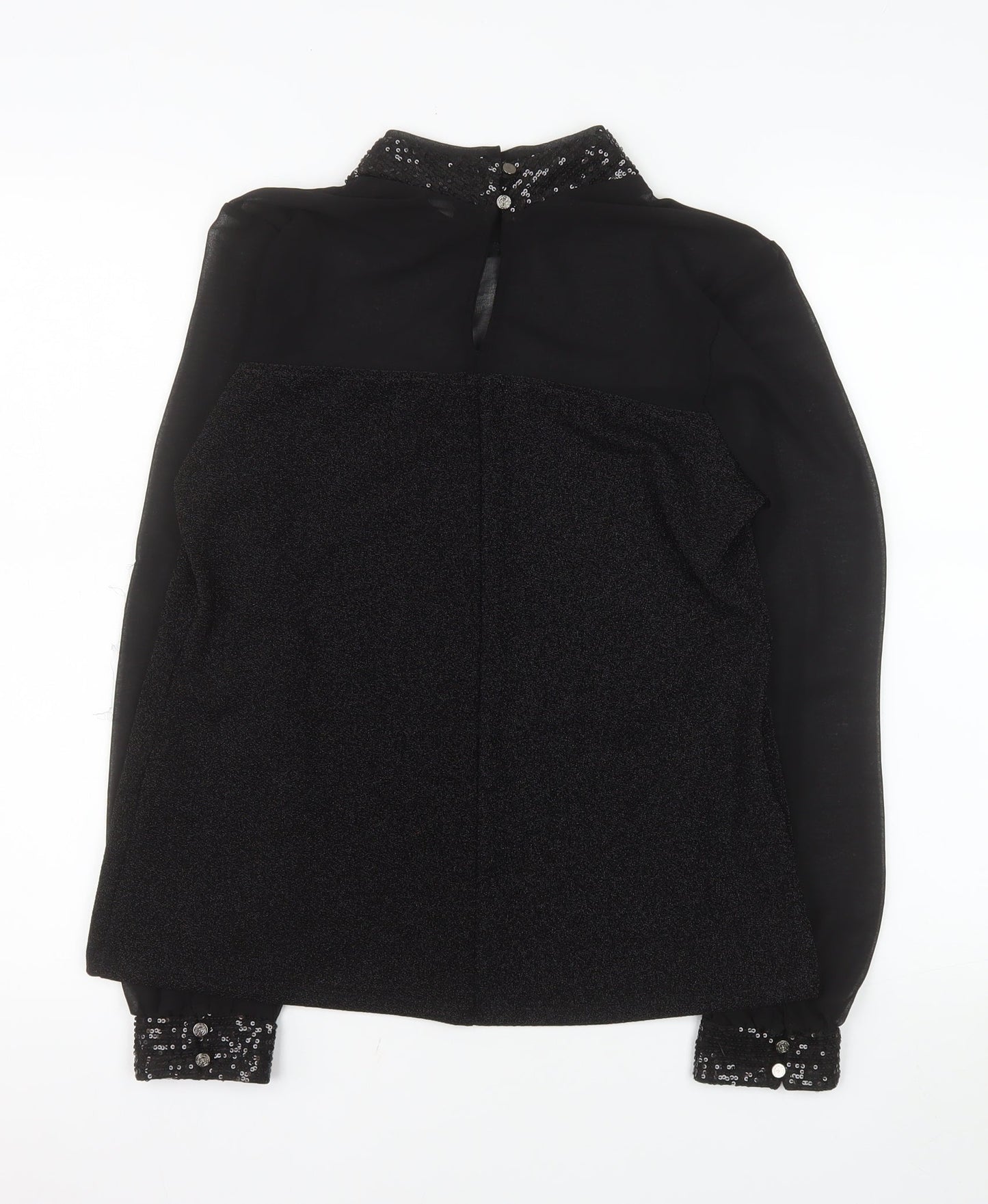 Dunnes Stores Women’s Black Sequin Long Sleeve Tunic Blouse Size 14