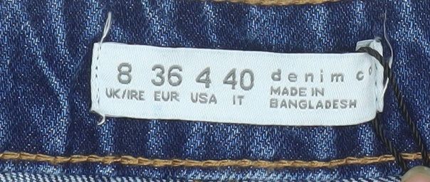 Denim Co Women Blue Cotton Wrap Skort Size 8 Short Denim Casual