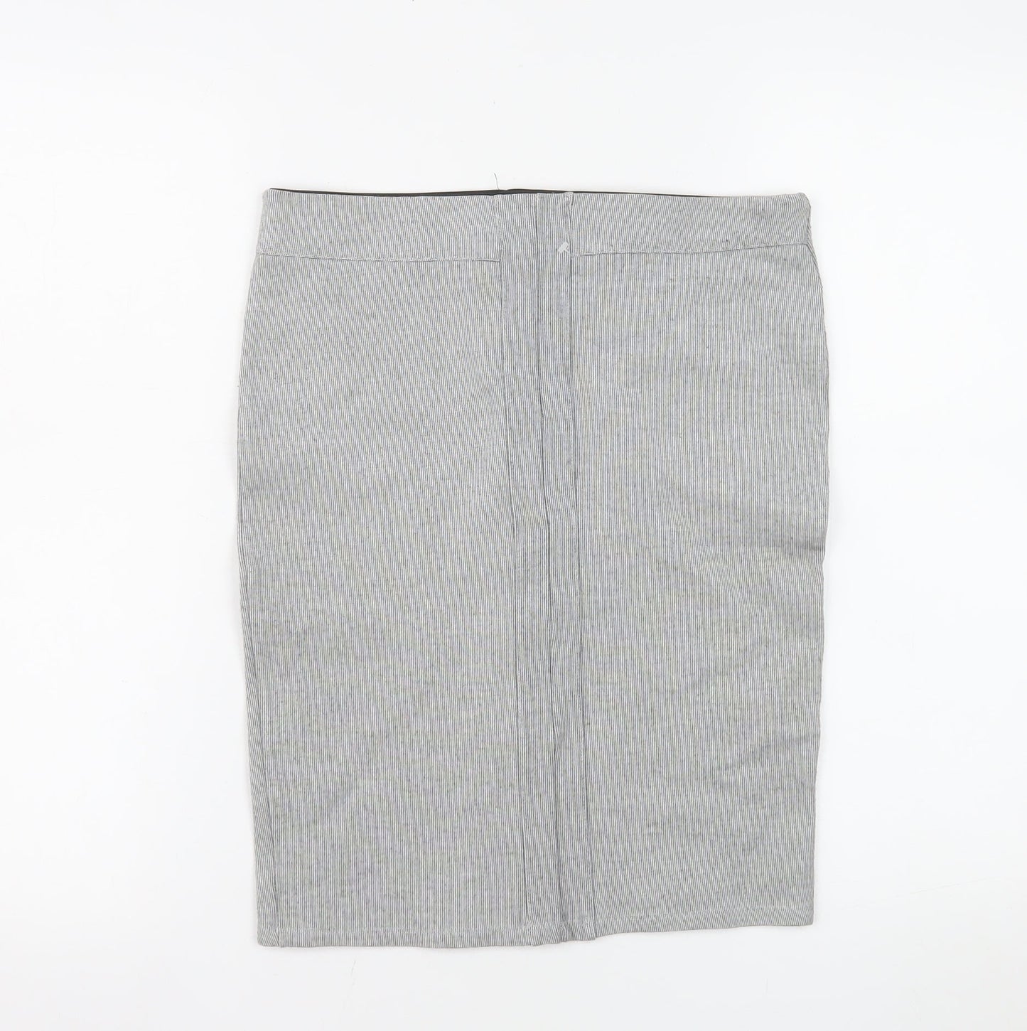 Stradivarius Women’s Grey Pencil Skirt Size M Jersey Stretch Workwear