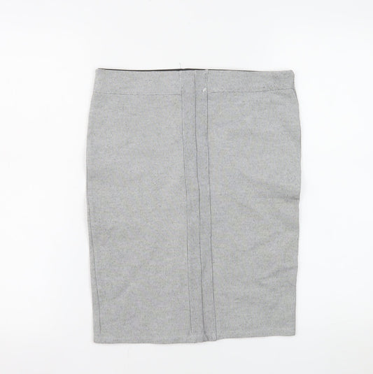 Stradivarius Women’s Grey Pencil Skirt Size M Jersey Stretch Workwear