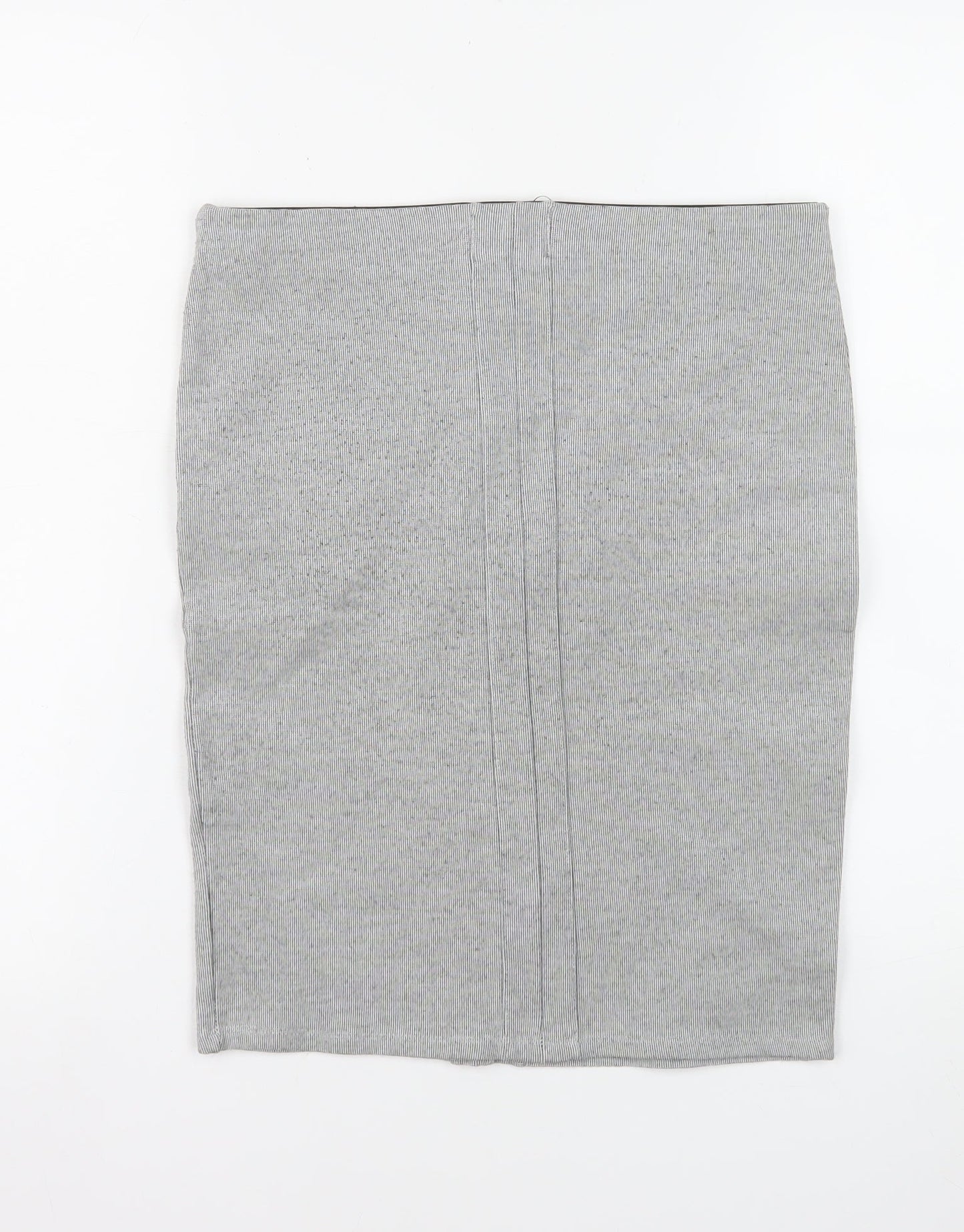 Stradivarius Women’s Grey Pencil Skirt Size M Jersey Stretch Workwear