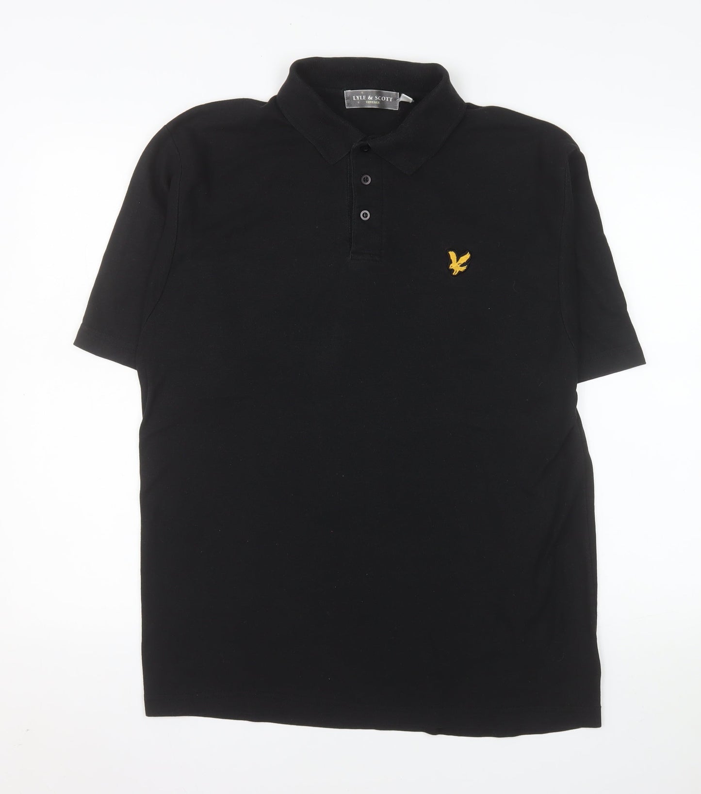 Lyle & Scott Mens Black Polo Shirt L Short Sleeve Classic Fit