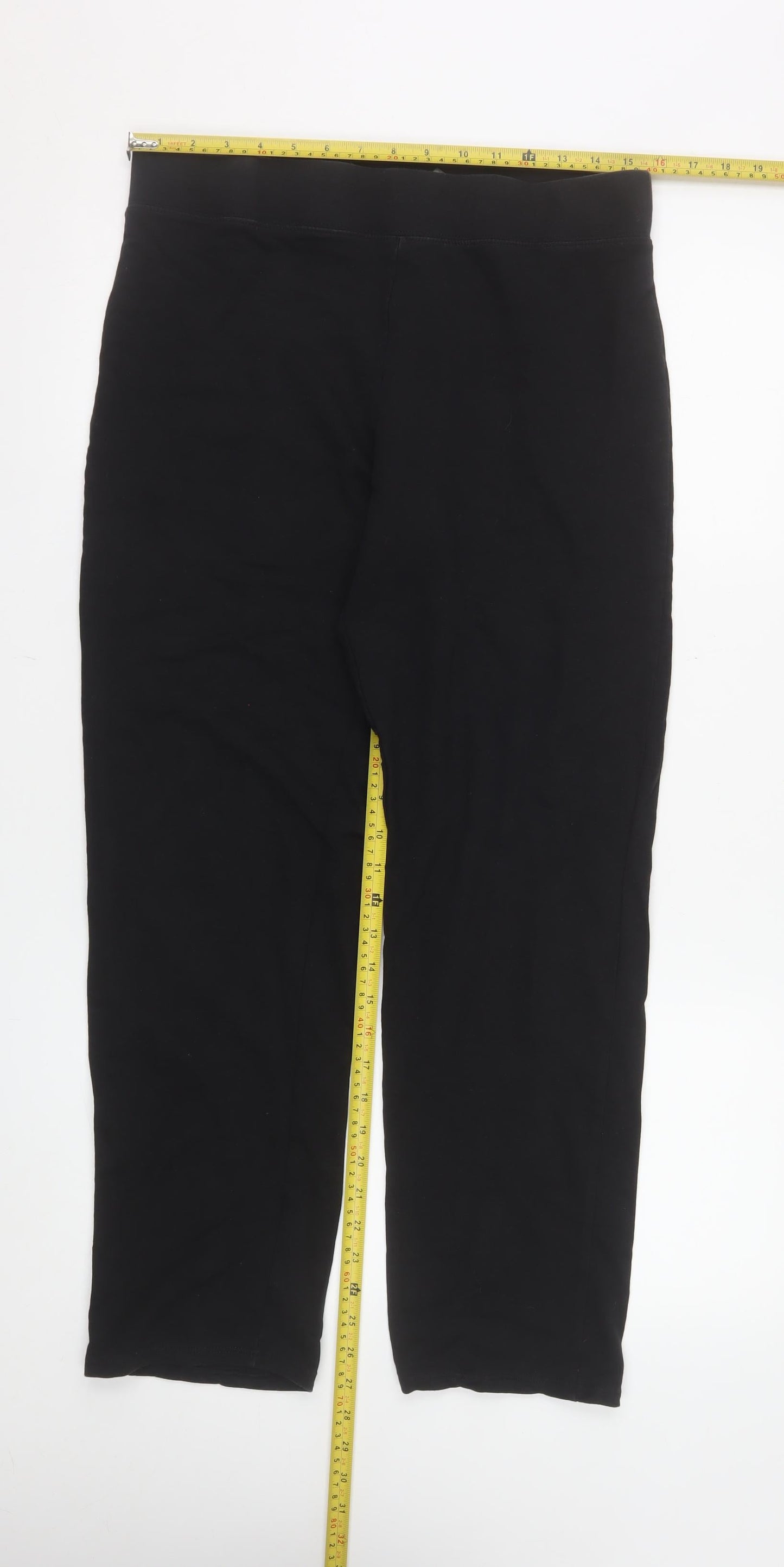 Dunnes Stores Women's Black Cotton Stretch Ankle Leggings Size 12
