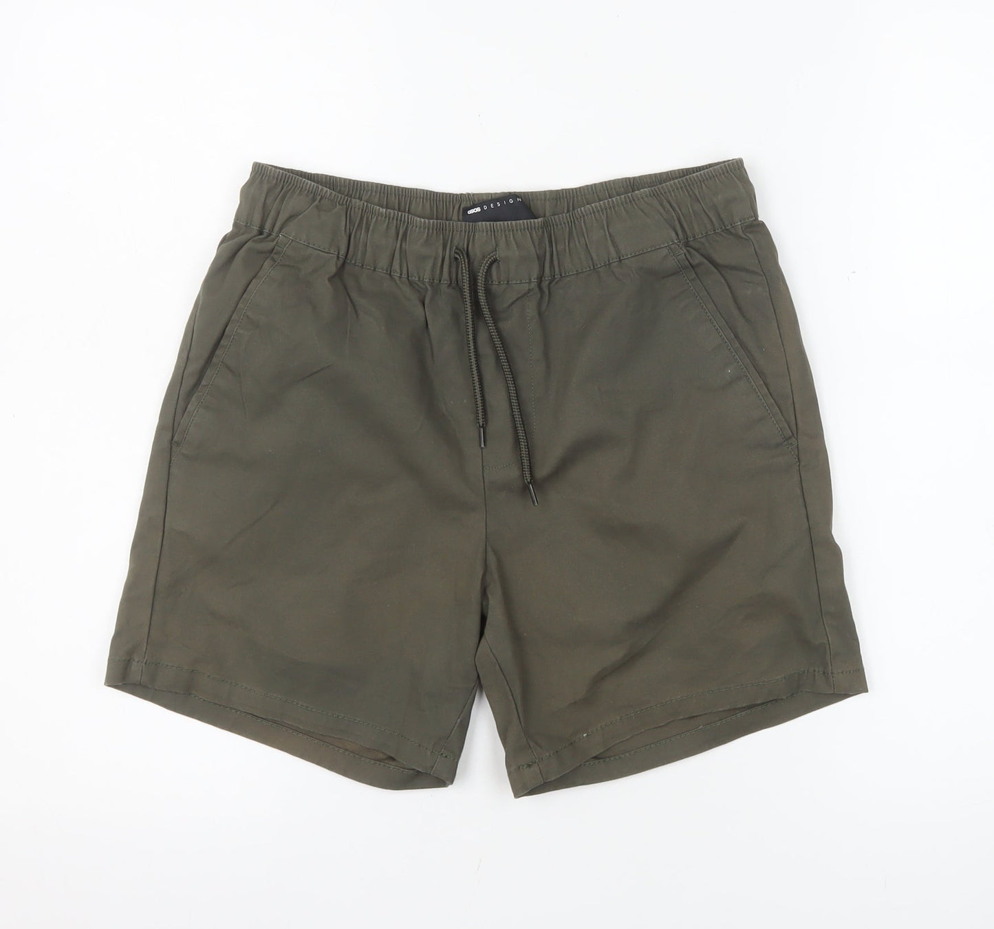 ASOS DESIGN Men's Green XS Chino Shorts with Elastic Waist