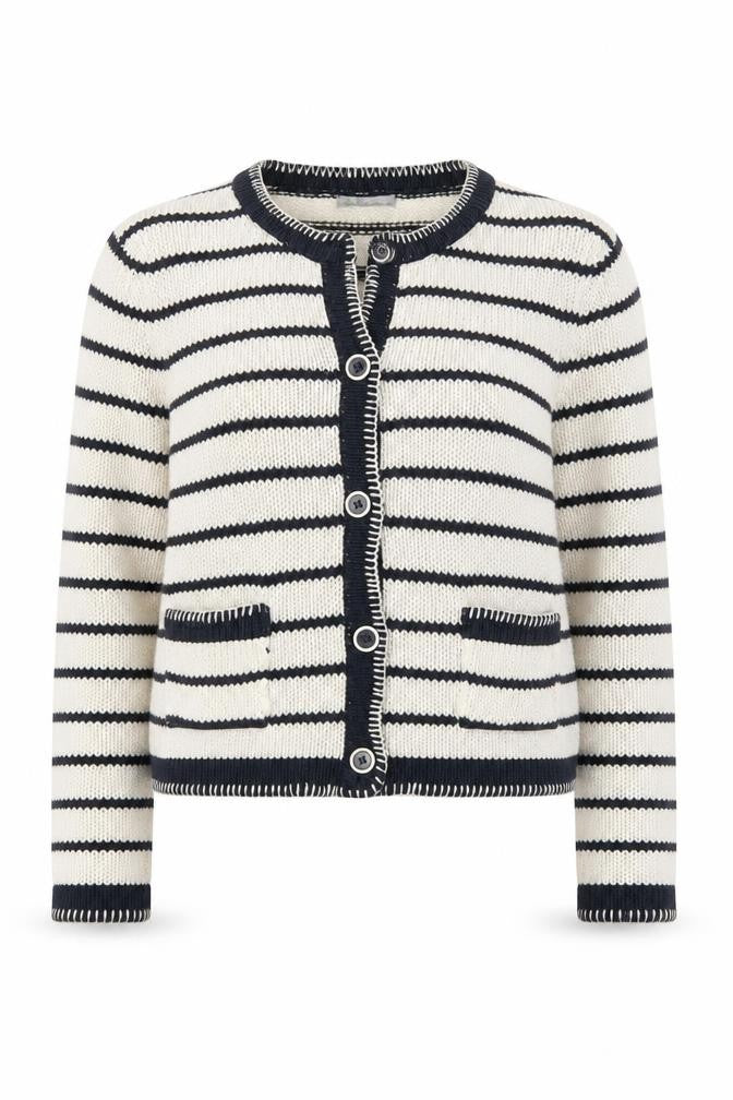 Marks & Spencer Women Multicoloured Size 12 Cotton Striped Cardigan