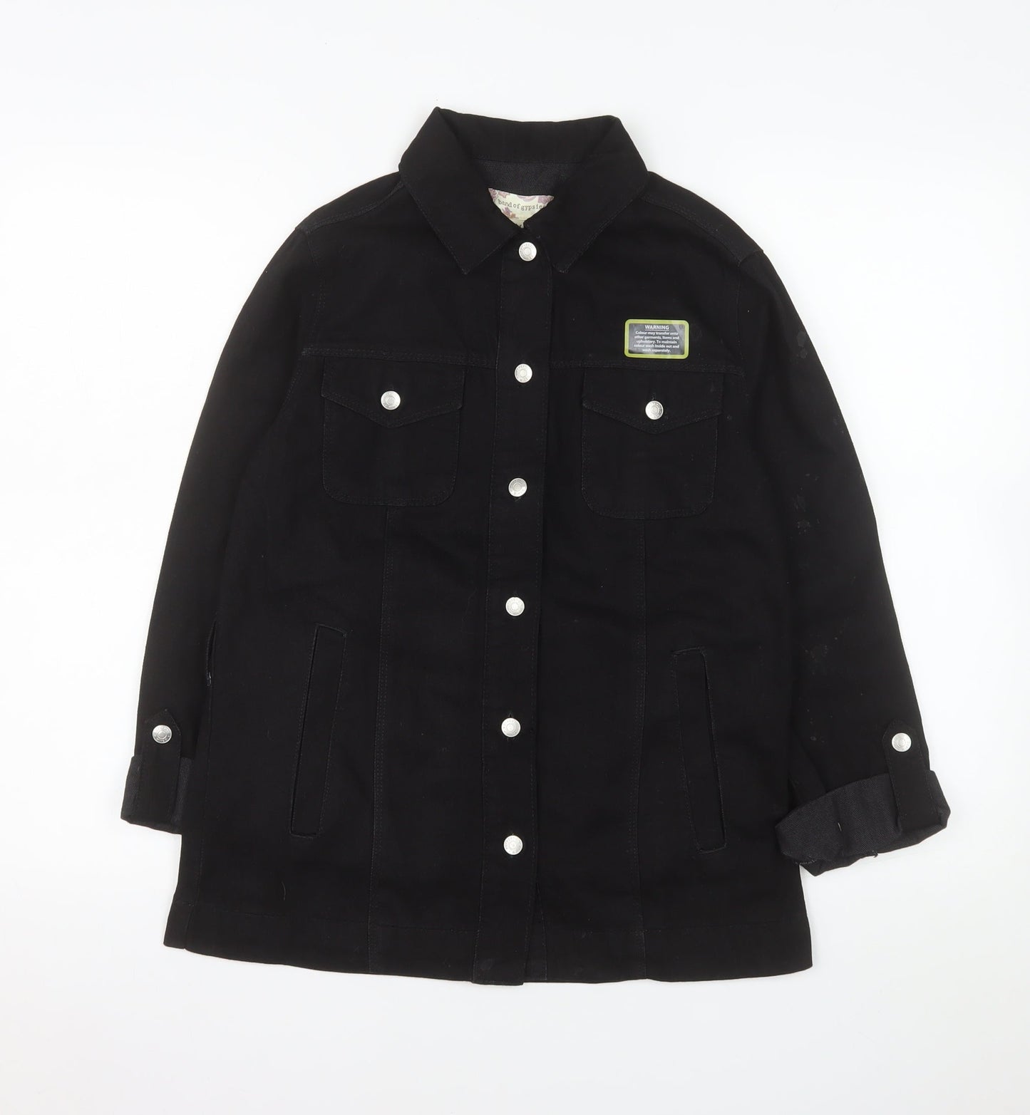 Band of Gypsies Women's Black Cotton Button Jacket Size 6