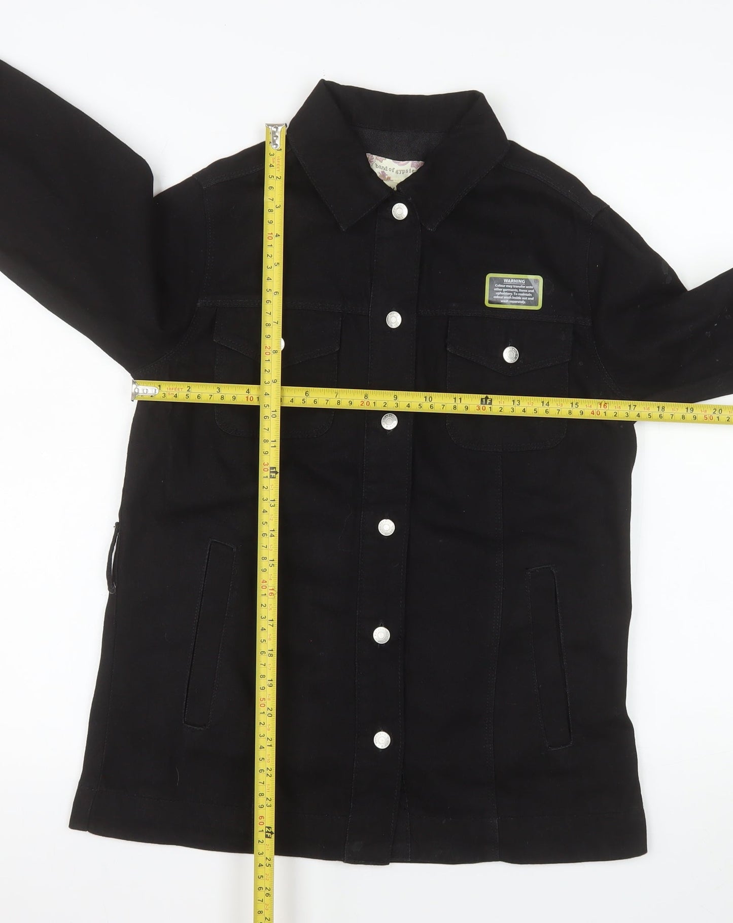 Band of Gypsies Women's Black Cotton Button Jacket Size 6