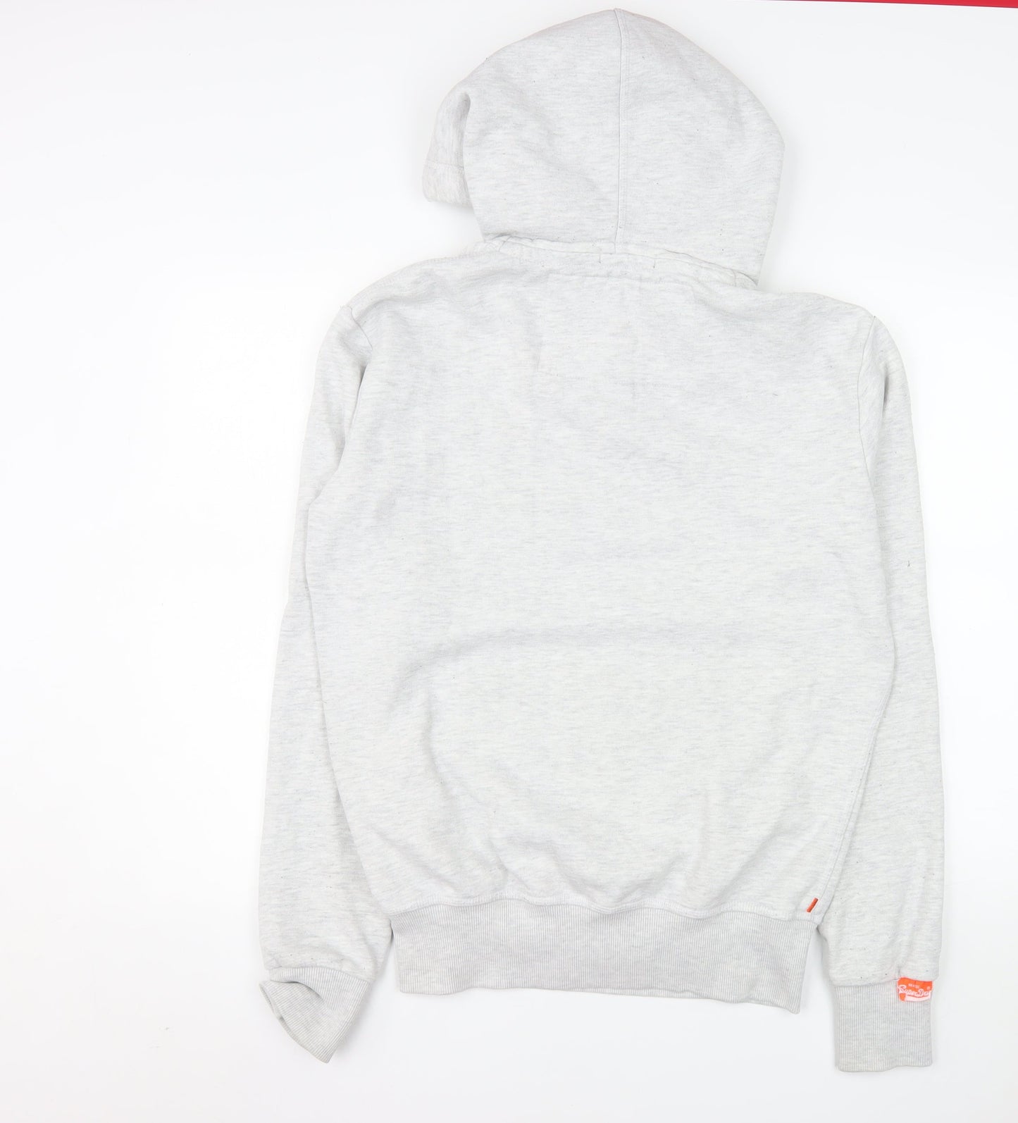 Superdry Men's Grey Pullover Hoodie Size L Logo Fleece Jumper