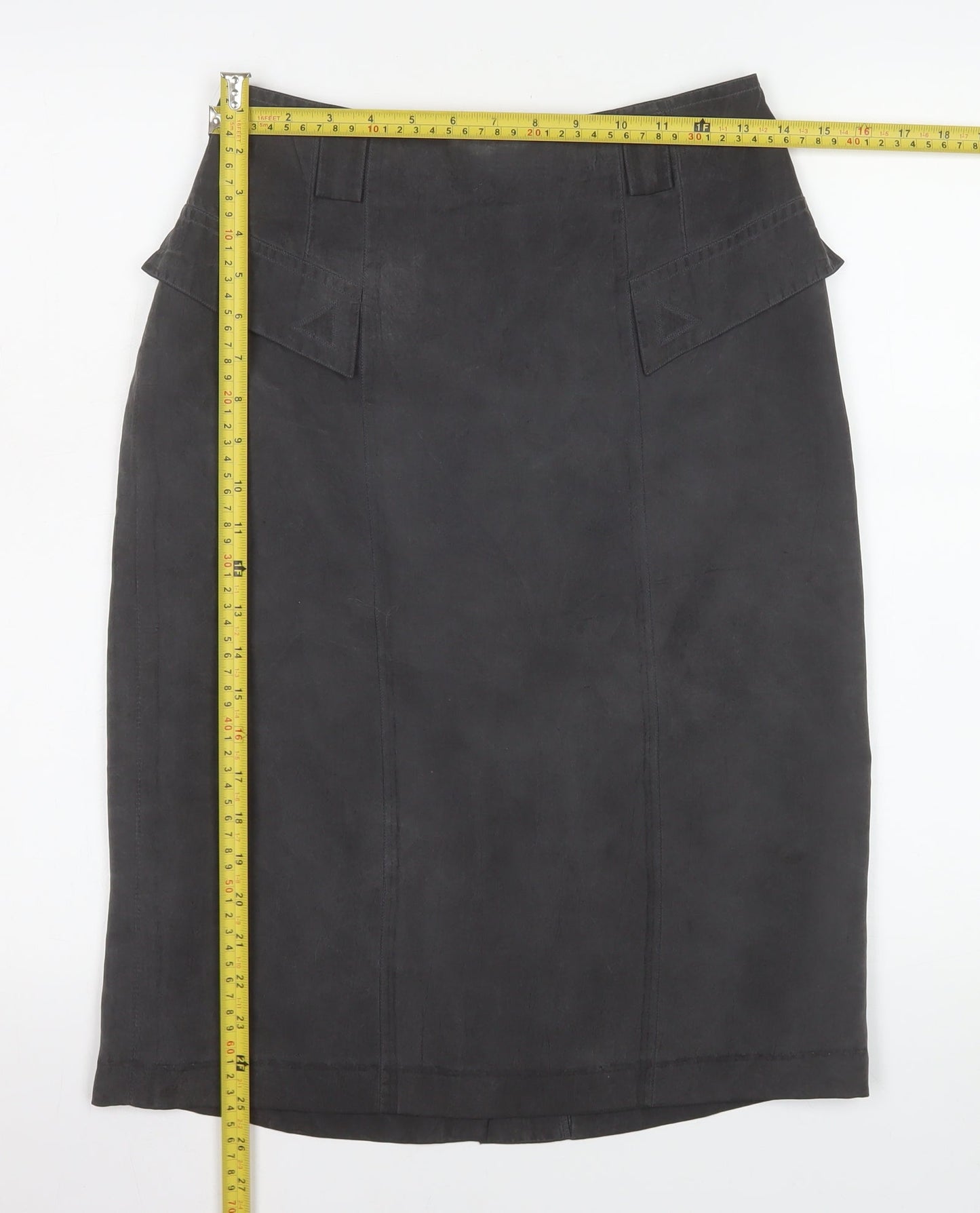 Gerry Weber Women’s Black Leather Pencil Skirt Size 10