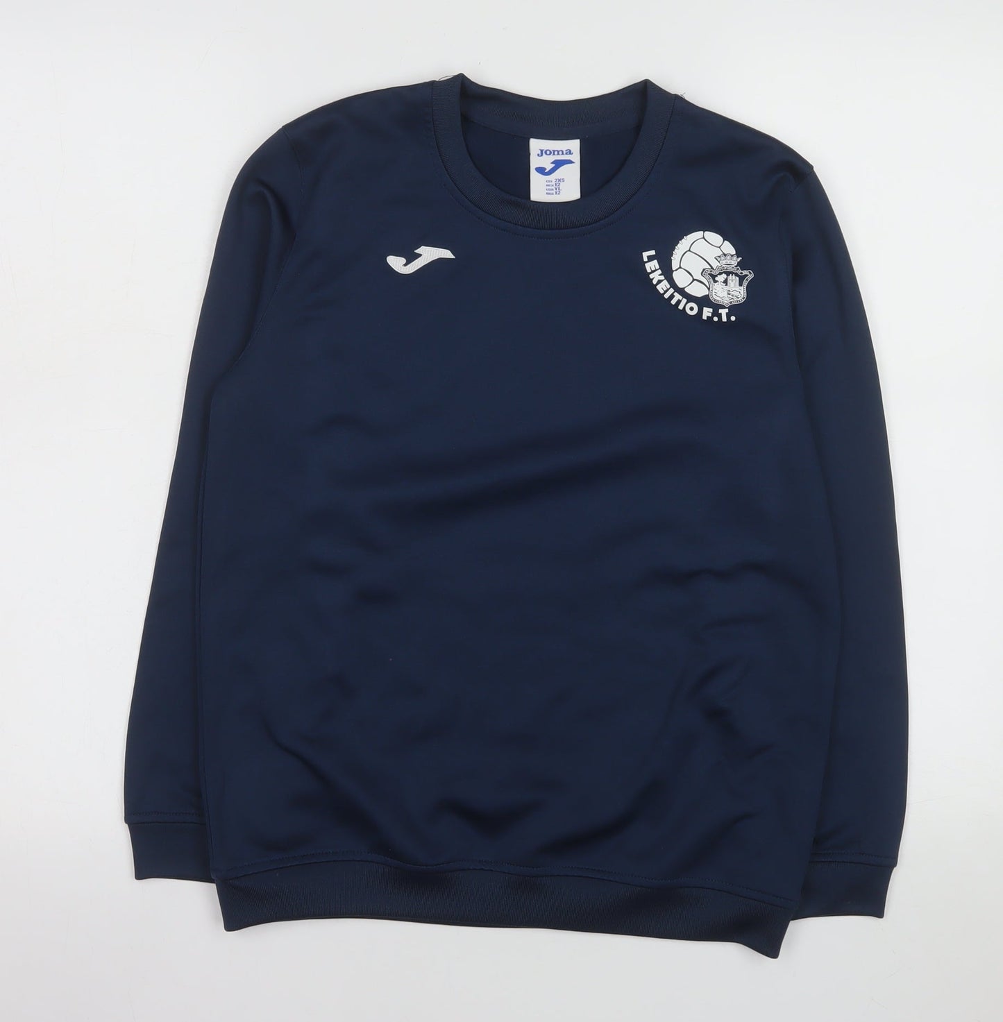 Joma Boys Navy Long Sleeve Crew Neck Athletic T-Shirt 2XS Polyester Football Top