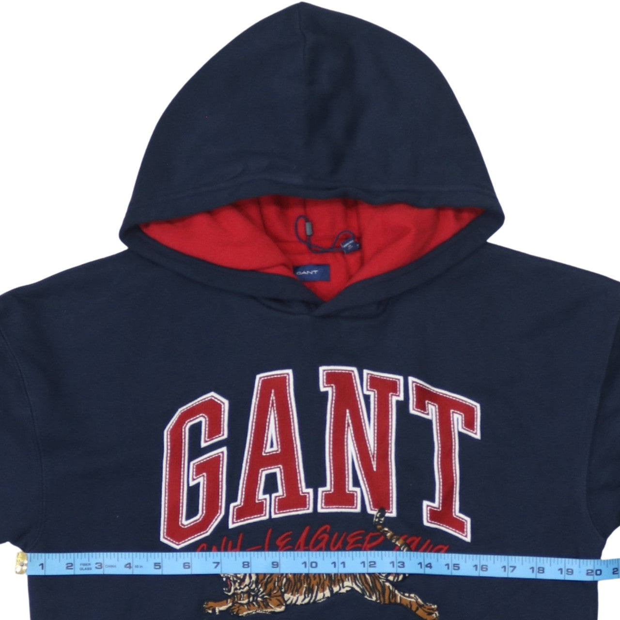 GANT Boys Navy Blue Hooded Pullover Sweatshirt 13-14 Years Cotton Blend