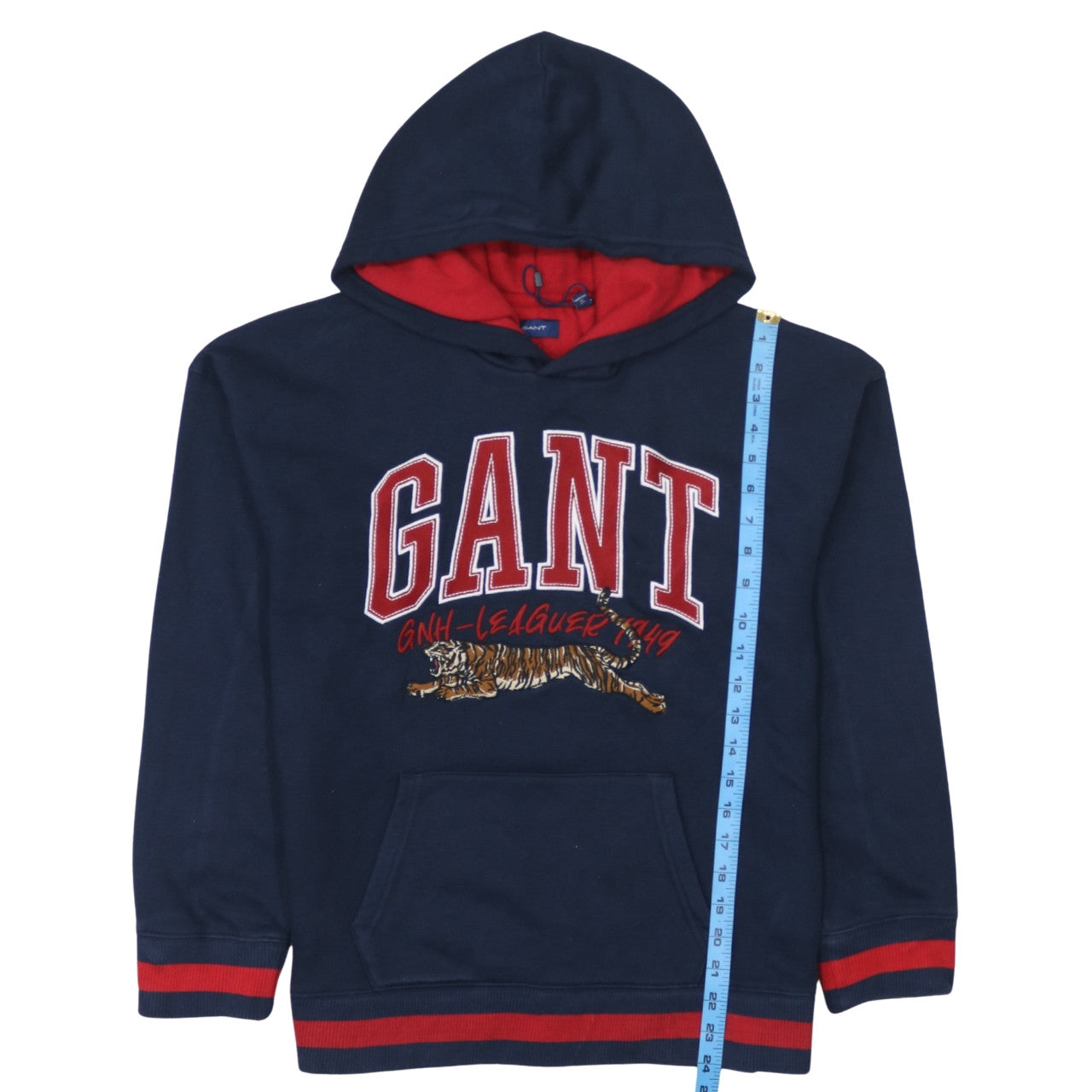 GANT Boys Navy Blue Hooded Pullover Sweatshirt 13-14 Years Cotton Blend