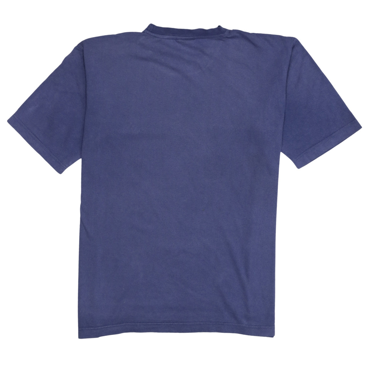 Adidas Men Blue Crew Neck Short Sleeve Cotton T-Shirt Size L