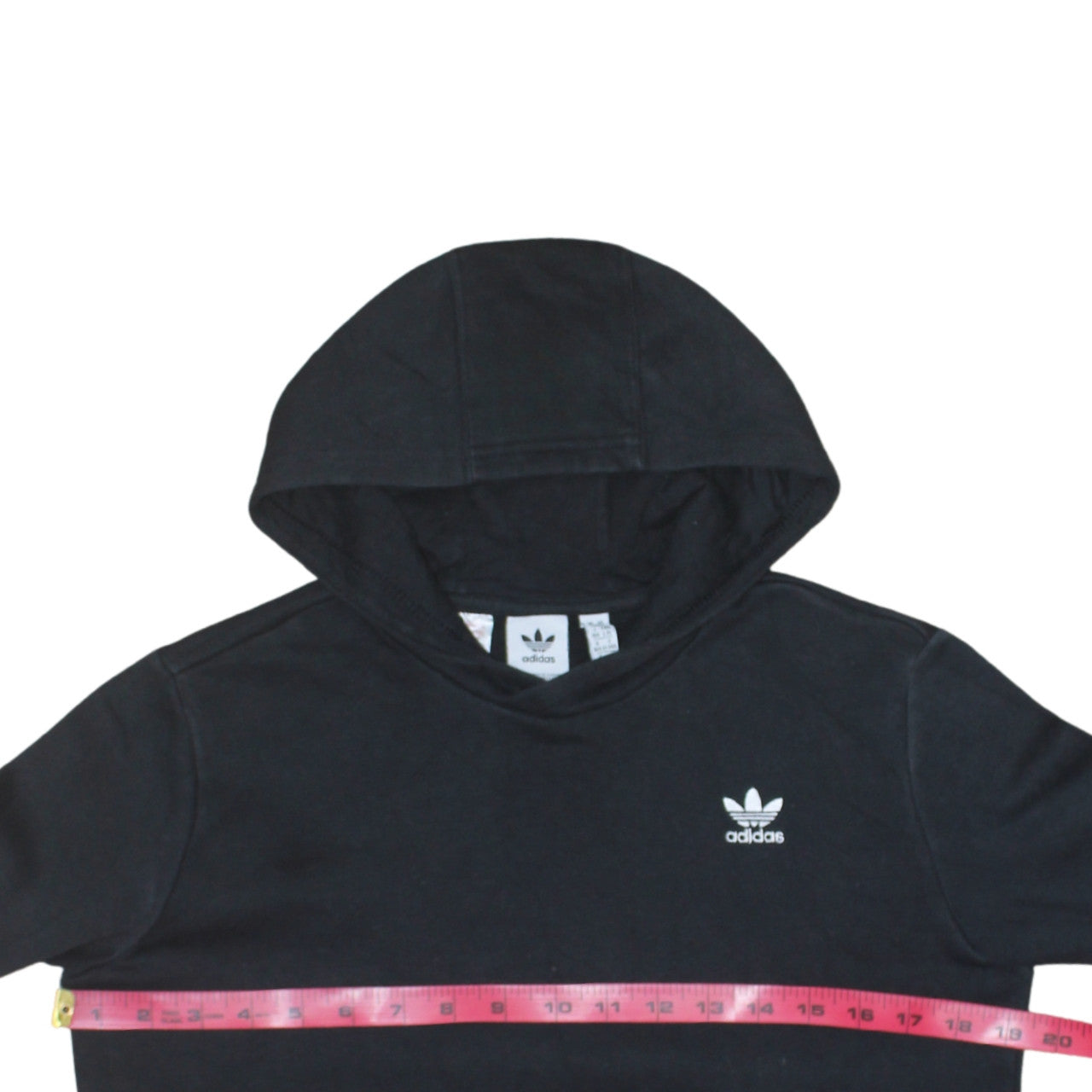 Adidas Boys Black Pullover Hoodie 13-14 Years Fleece Logo Sweatshirt