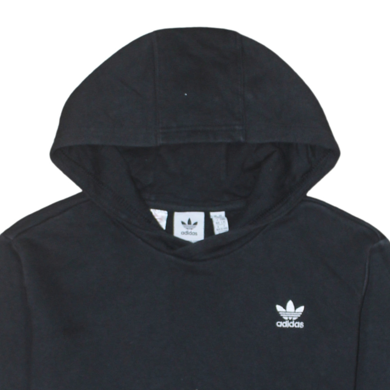 Adidas Boys Black Pullover Hoodie 13-14 Years Fleece Logo Sweatshirt