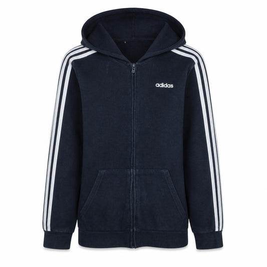 Adidas Women's Navy Full Zip Hoodie Size M - Classic 3 Stripe Design