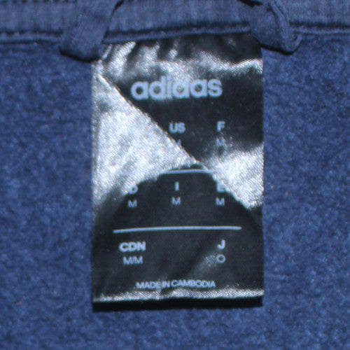 Adidas Women's Navy Full Zip Hoodie Size M - Classic 3 Stripe Design