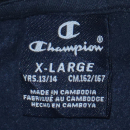 Additional view of Champion boys’ black pullover hoodie 13-14 years logo graphic sweatshirt
