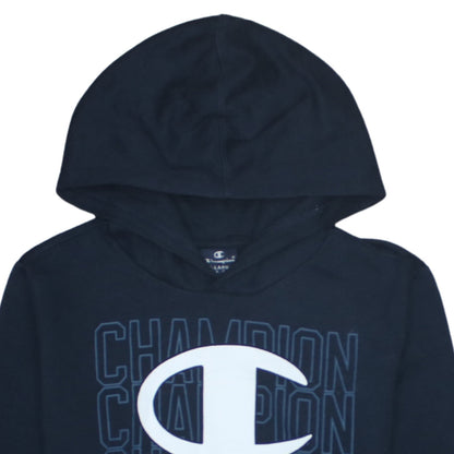 Additional view of Champion boys’ black pullover hoodie 13-14 years logo graphic sweatshirt