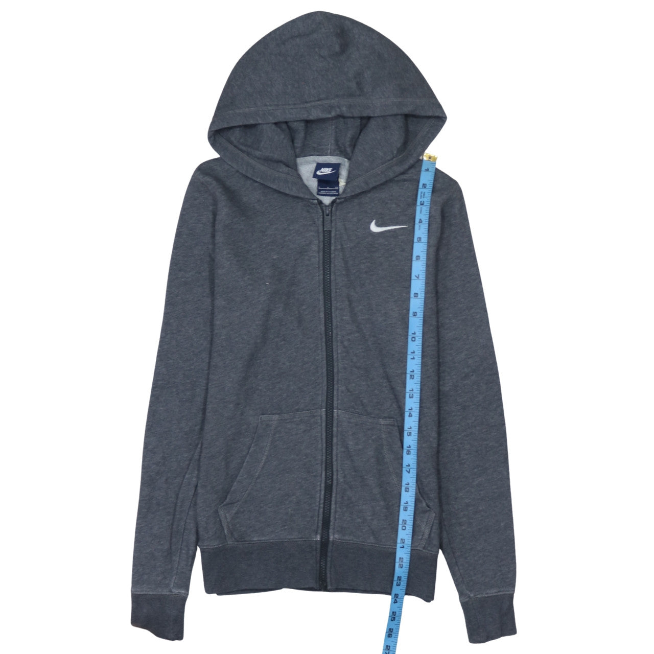 Nike Men's Grey Full Zip Hoodie Small Cotton Blend Fleece
