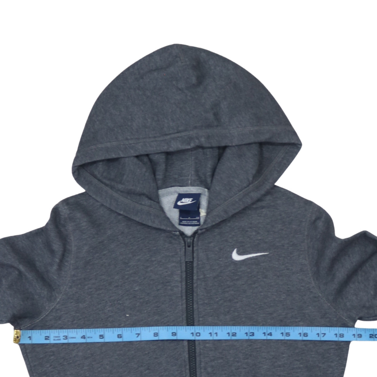 Nike Men's Grey Full Zip Hoodie Small Cotton Blend Fleece