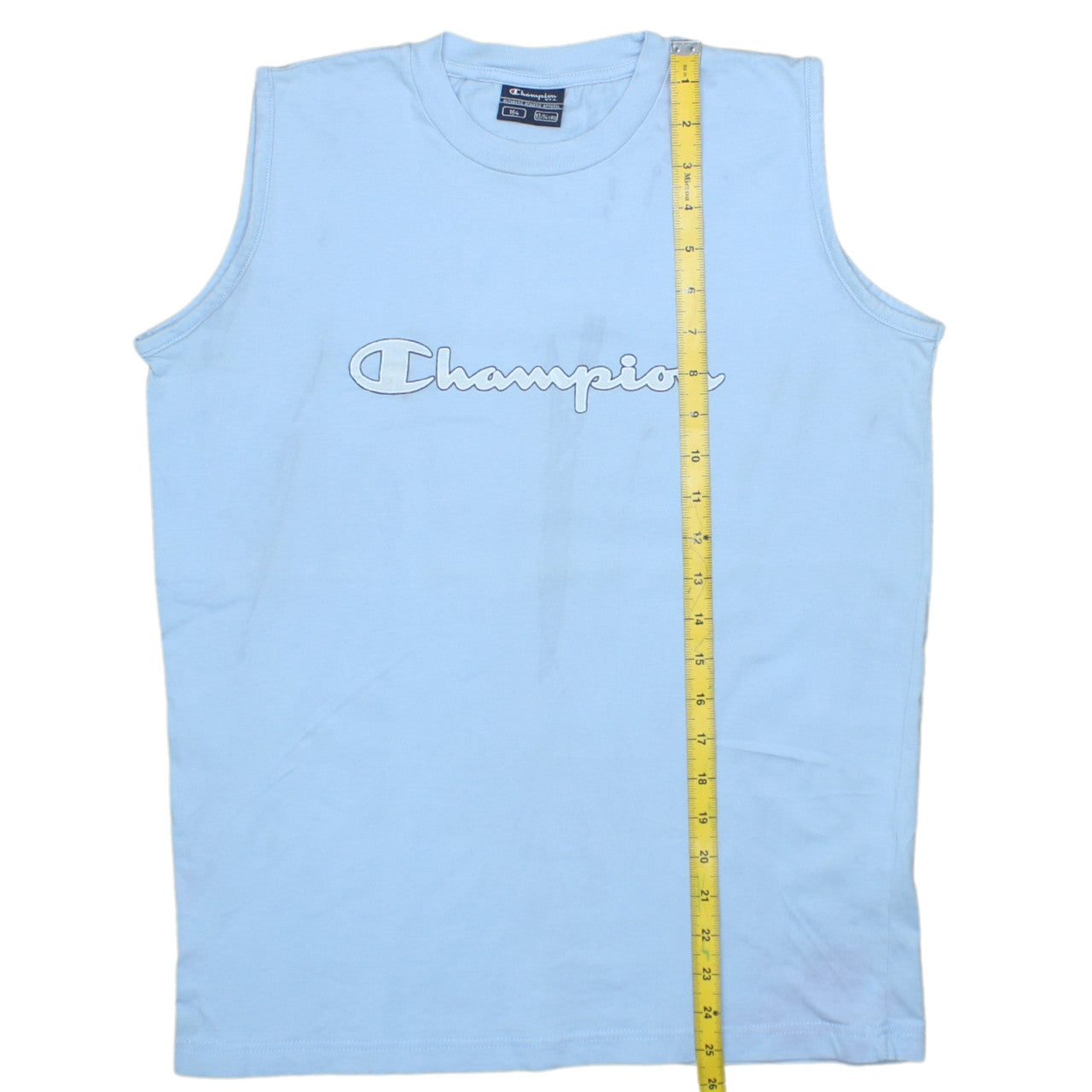 Champion Boys Blue 13-14 Years Sleeveless Tank Top Athletic Cotton