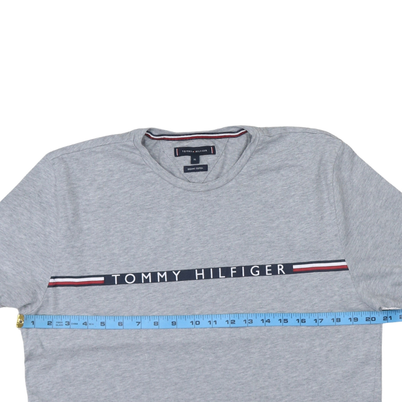 Tommy Hilfiger Men's Grey XL Organic Cotton Logo T-Shirt