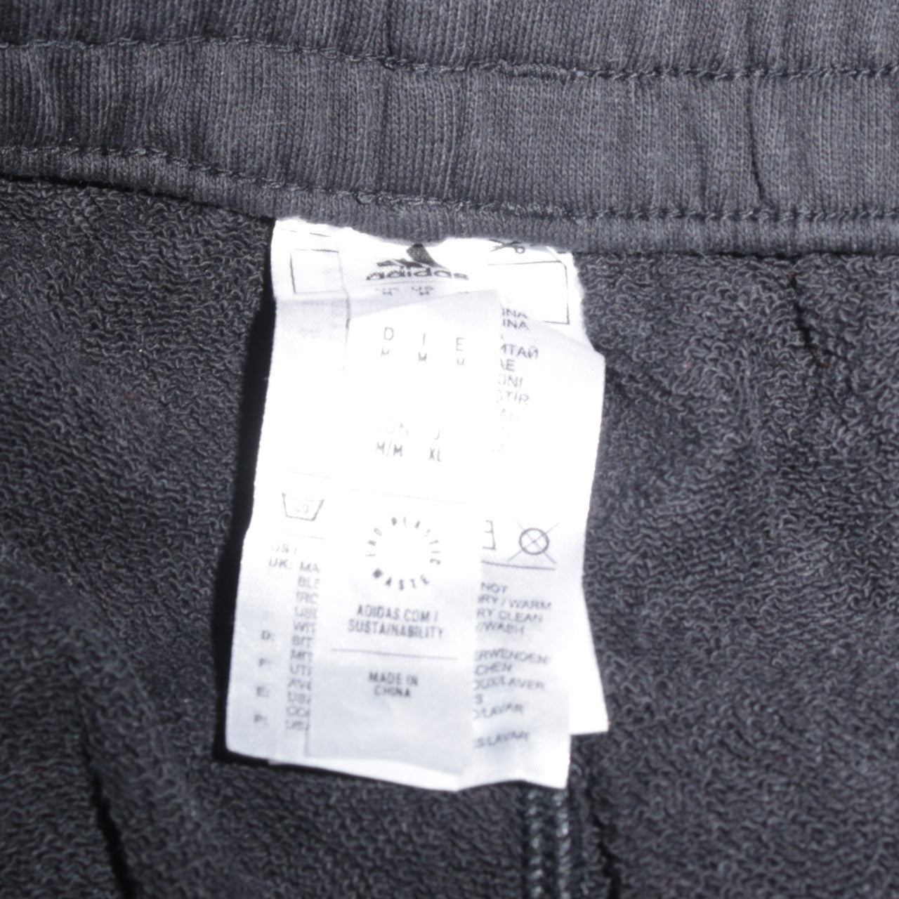 Adidas Men's Black Grey Jogger Trousers Size M Colourblock Activewear