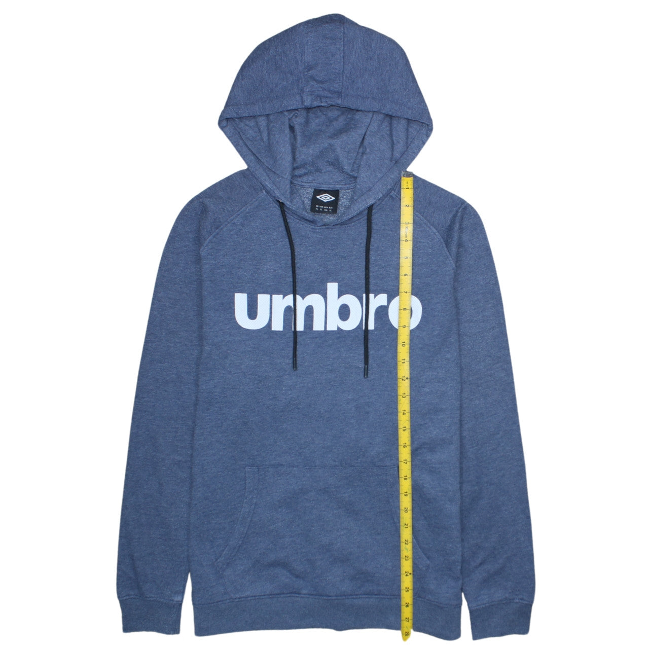 Umbro Men Blue Pullover Hoodie XL Sports Fleece Logo Sweatshirt