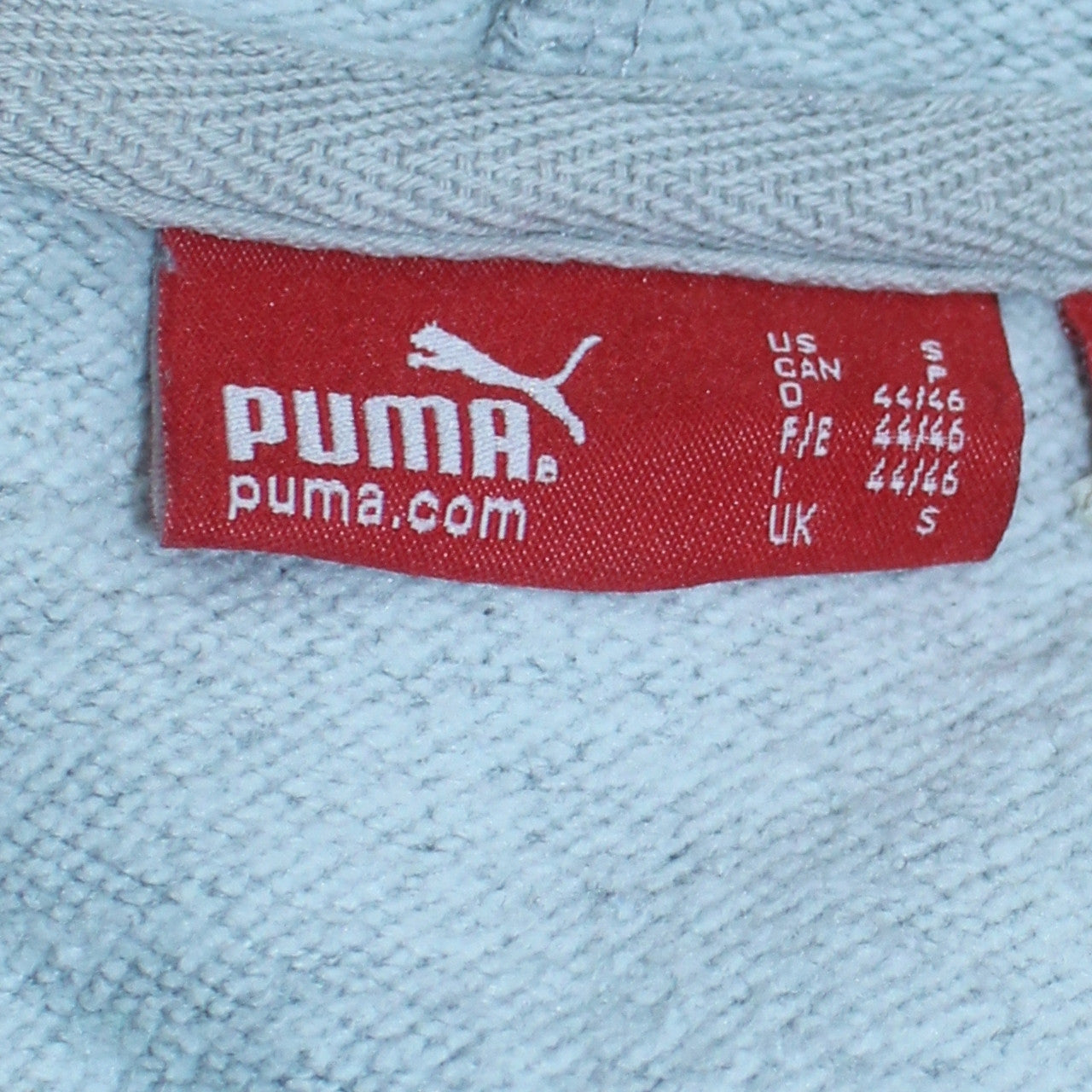 Puma Men’s Grey Small Pullover Hoodie with Red Logo