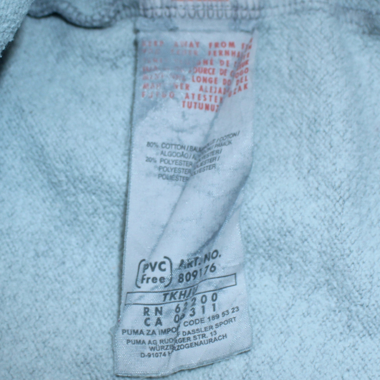 Puma Men’s Grey Small Pullover Hoodie with Red Logo