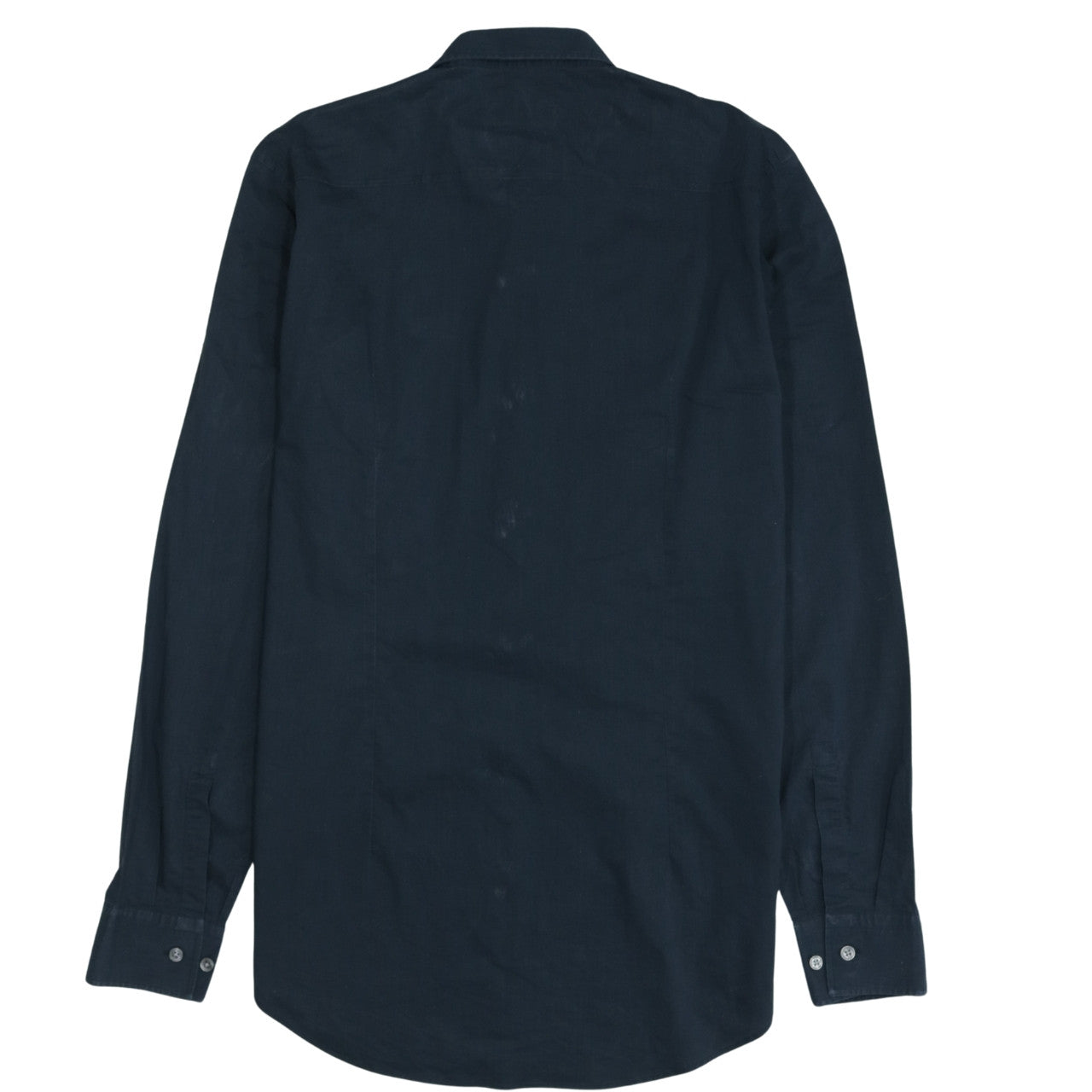 Hugo Boss Men's Blue Slim Fit Linen Long Sleeve Button-Up Shirt Size 40