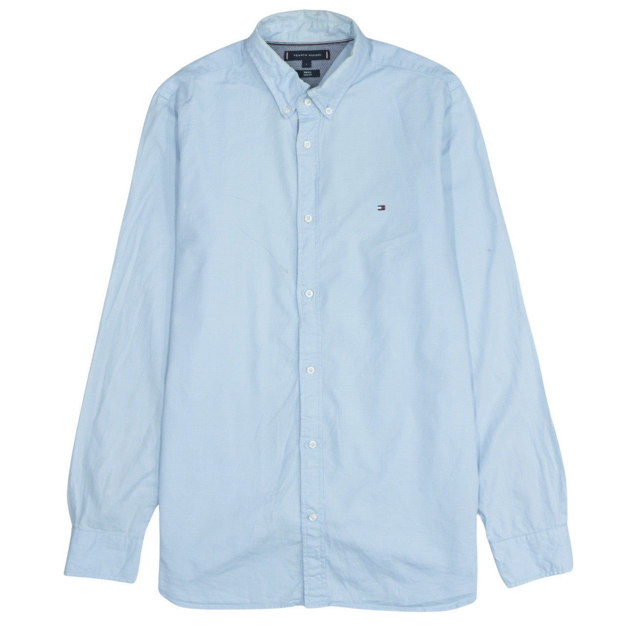 Tommy Hilfiger Men's Blue Slim Fit Button-Down Shirt L