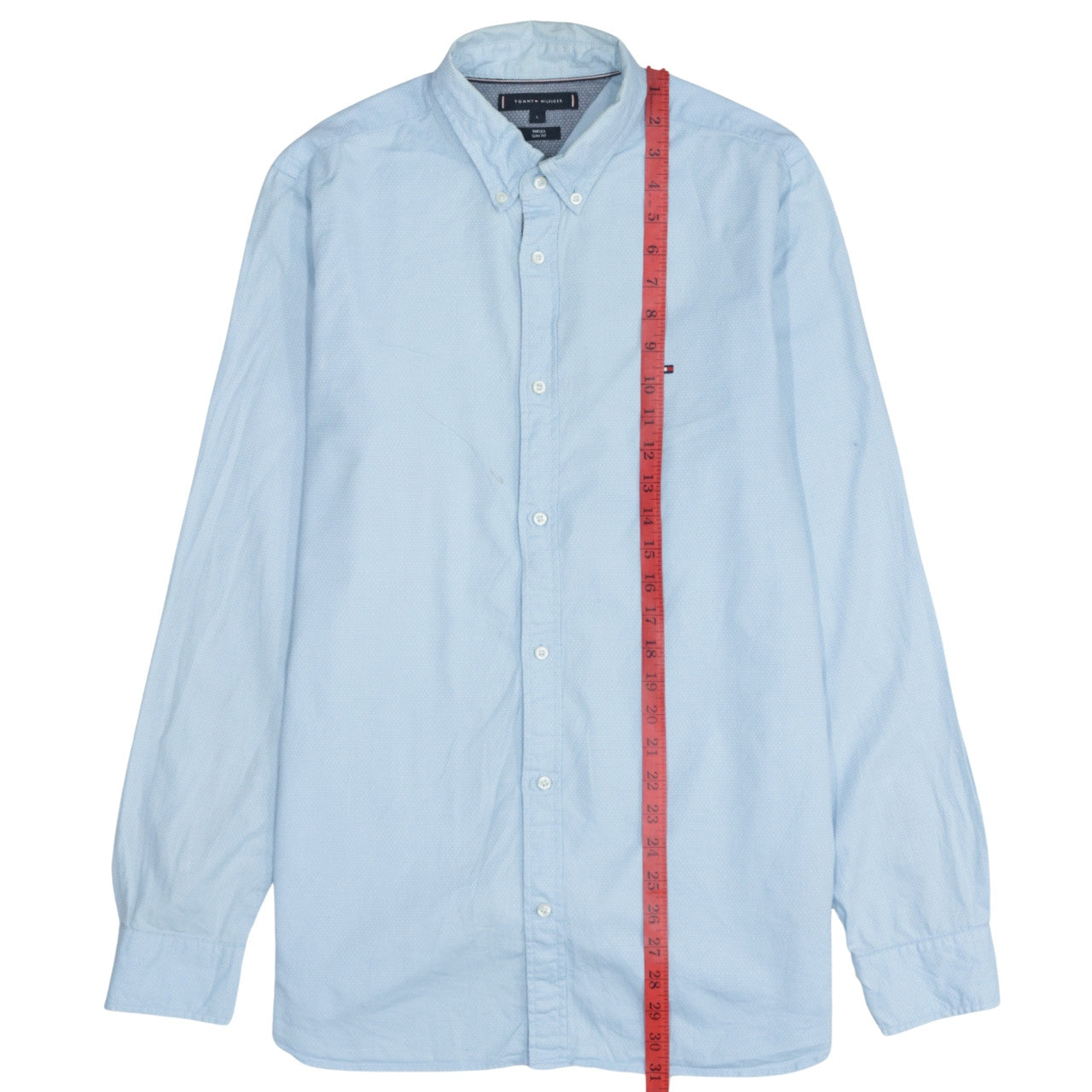 Tommy Hilfiger Men's Blue Slim Fit Button-Down Shirt L