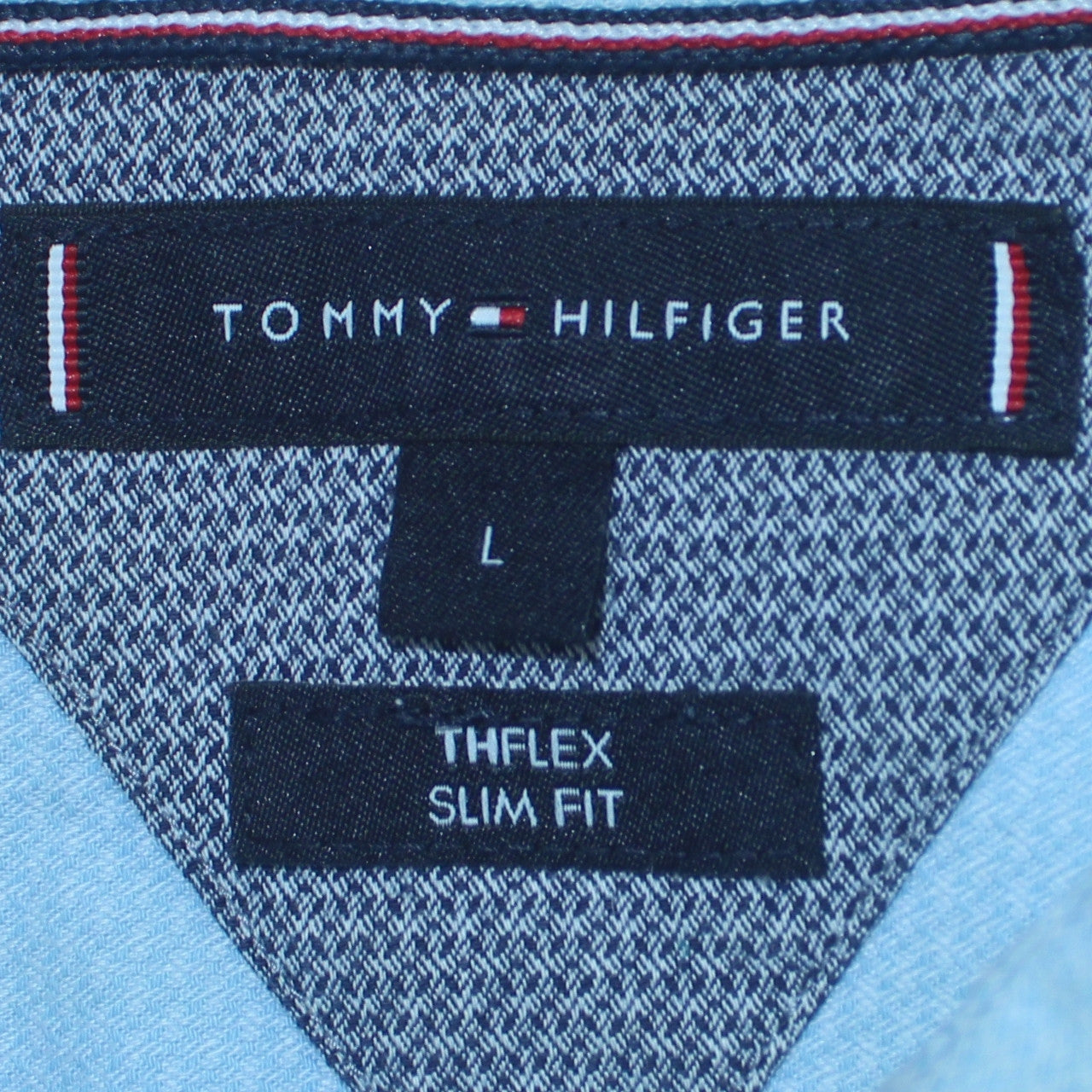 Tommy Hilfiger Men's Blue Slim Fit Button-Down Shirt L